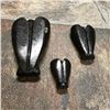 Image 4 : Hand-carved Set, Rare Nuummite Stone Angels, Reiki Figurines