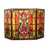 Image 1 : Tiffany-style Stained Glass Folding Fireplace Screen