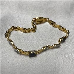 Gold & Sapphire Plated Sterling Tennis Bracelet