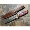 Image 2 : Amethyst Jewel Tone Damascus Steel Boot Dagger Knife