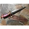 Image 5 : Amethyst Jewel Tone Damascus Steel Boot Dagger Knife