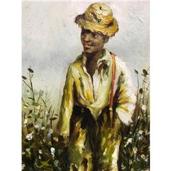 Student of W.A. Walker, Sharecropper Boy, Oil Painting