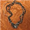 Image 4 : Carved Agate, Silver & Hematite Multi-Strand Butterfly Necklace