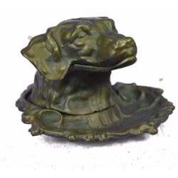 Art Deco-style Labrador Retriever Bronze Statue, Incense Burner, Tray, Dish