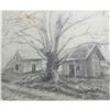 Image 1 : Signed Original Pencil Sketch, Sharecropper Cabins