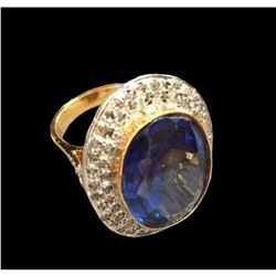 Lab Created Sapphire & Diamond Cocktail Ring