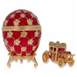 Russian Royal Coronation Egg & Coach, Trinket Jewel Boxes