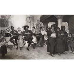 1880's Photogravure Print, Fete, Parade