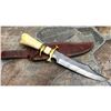 Image 2 : Custom Hand Made Damascus Steel Hunting Bowie Knife Handle Camel Bone