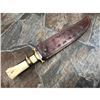 Image 3 : Custom Hand Made Damascus Steel Hunting Bowie Knife Handle Camel Bone