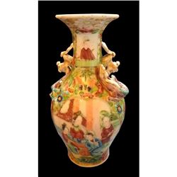19thc Chinese Canton Rose Medallion Porcelain Vase