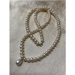 Vintage 4-5mm Freshwater Pearls Droplet 18" Necklace