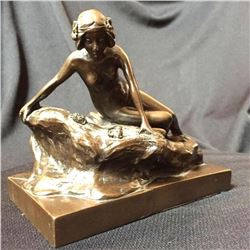 Early 1900's Art Nouveau Nude Bronze Sculpture