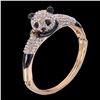 Image 2 : Panda Bear Crystal Cuff Bangle Bracelet