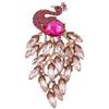 Image 1 : Pink Crystal Peacock Costume Brooch Pin