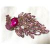 Image 3 : Pink Crystal Peacock Costume Brooch Pin