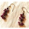 Image 1 : Faceted Natural Ruby Gemstone & Sterling Silver Dangle Hook Style Earrings