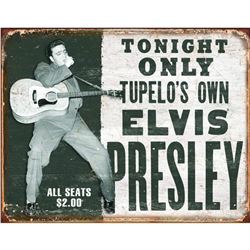 "Elvis, Tupelo's Own" Vintage-style Metal Concert Pub Bar Sign