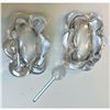Image 5 : Daum France Pair of Floral Form Crystal Salts, Salt Cellars & Spoon