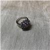 Image 3 : Amethyst & Blue Topaz Flower Form Sterling Ring