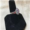 Image 5 : Amethyst & Blue Topaz Flower Form Sterling Ring