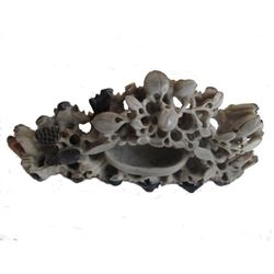 Chinese Soapstone Carving Bixi, Birds Trees