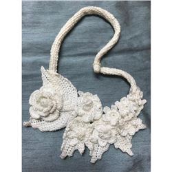 Vintage Handmade Crochet 18" Necklace, Collar