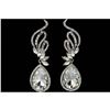 Image 1 : Clear Czech Crystal Teardrop Rhinestone Costume Earrings