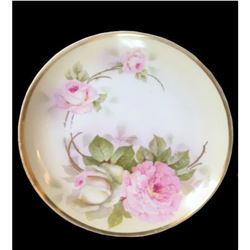 Early 20thc Royal Rudolstadt Prussia Rose Motif Plate