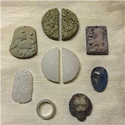 Grouping of Chinese Carved Stone Medallions, Plaques, Totems, Pendants