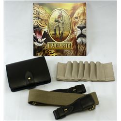 Rifle Sling, Leather Cartridge Holder and Canvas Cartridge Slide by Trader Keith
