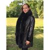 Image 5 : Mink & Leather Reversible Coat - Black Sheared Mink