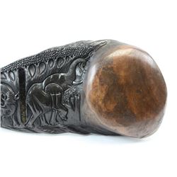Carved Cape Buffalo Horns