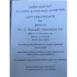 Russell Moccasin Boots Certificate