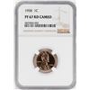 Image 1 : 1958 Proof Lincoln Wheat Cent Coin NGC PF67RD Cameo