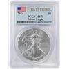 Image 1 : 2014 $1 American Silver Eagle Coin PCGS MS70 First Strike