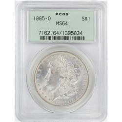 1885-O $1 Morgan Silver Dollar Coin PCGS MS64 Old Green Holder
