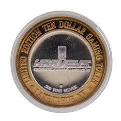 .999 Silver Harvey's Lake Tahoe, Nevada $10 Casino Gaming Token Limited Edition