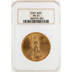 1927 $20 St. Gaudens Double Eagle Gold Coin NGC MS61