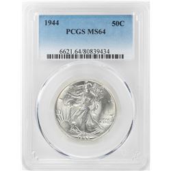 1944 Walking Liberty Half Dollar Coin PCGS MS64