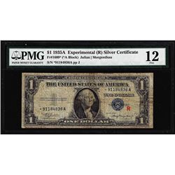 1935A $1 Experimental "R" Silver Certificate Note Fr.1609* PMG Fine 12