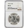 Image 1 : 1953-S Franklin Half Dollar Coin NGC MS65