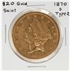 Image 1 : 1870-S Type 2 $20 Liberty Head Double Eagle Gold Coin
