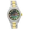 Image 1 : Rolex Ladies Oyster Perpetual 18KT Yellow Gold & Steel 31mm MOP Diamond Dial Watch
