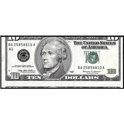 1999 $10 Federal Reserve Note BEP Cutting ERROR
