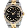Image 1 : Rolex Mens Two Tone 14K Black Diamond String Lugs & Sapphire Datejust Wristwatch