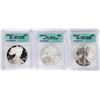 Image 1 : 2006 20th Anniversary (3) Coin Set $1 American Silver Eagle Coins ICG MS70/PR70