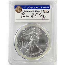 2017 $1 American Silver Eagle Coin PCGS MS70 First Day of Issue Moy Signature
