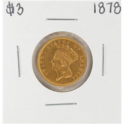 1878 $3 Indian Princess Head Gold Coin