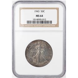 1943 Walking Liberty Half Dollar Coin NGC MS64
